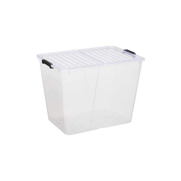 Boite transparente avec couvercle pliant 65 litres
