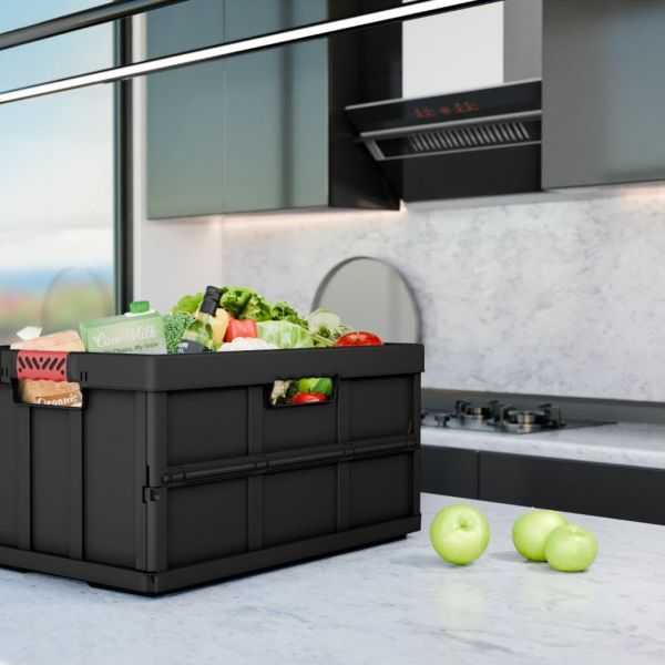 Caisse Pliante Pleine pleine de légumes