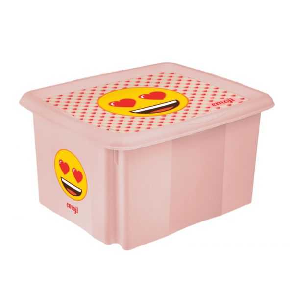 Boîte de Rangement Jouet Emoji Cœur 45 Litres