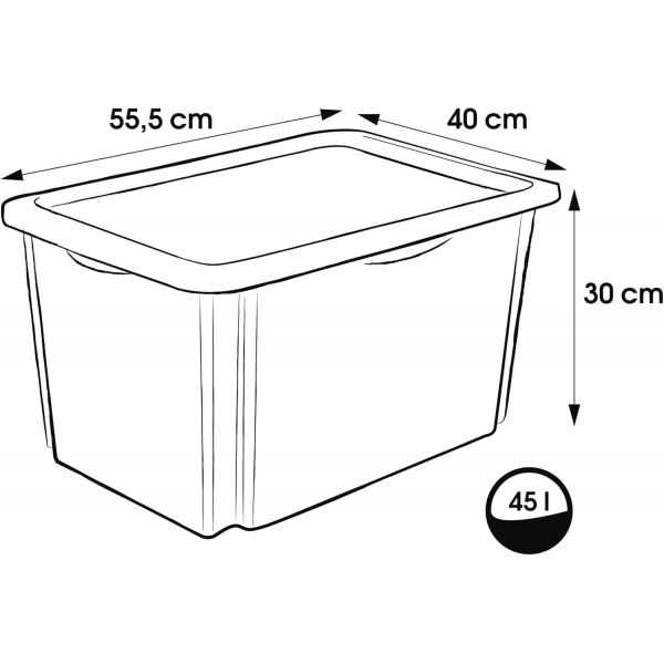 Boîte de Rangement Jouet Emoji Cœur 45 Litres