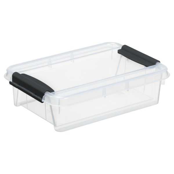 Petite boîte plastique plate transparente avec couvercle 0,9 l ProBox
