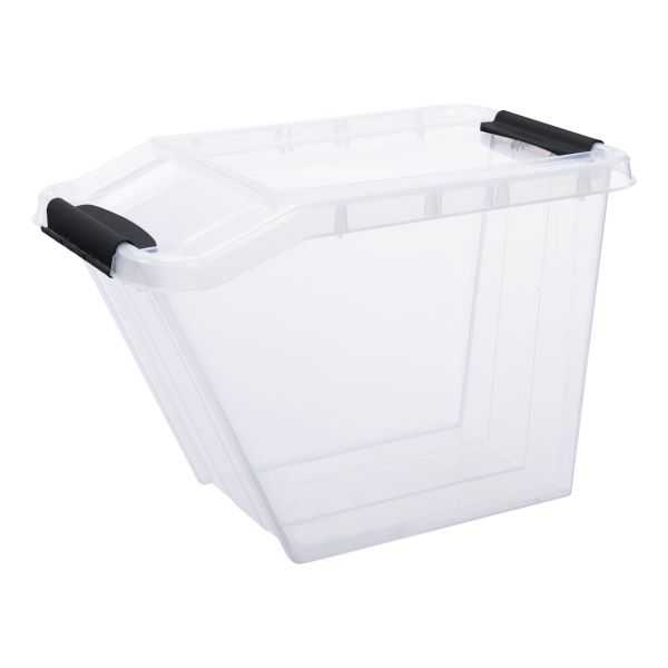 Bac de rangement transparent avec Couvercle Incliné 58 litres