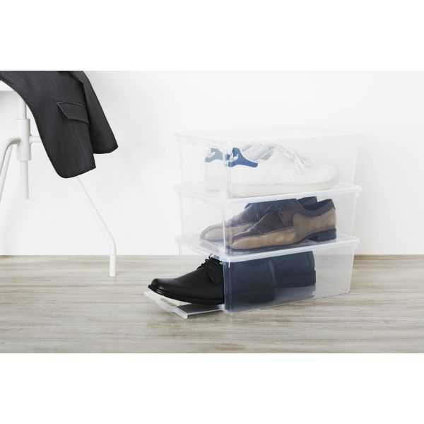 Boîte de rangement chaussures avec ouverture devant