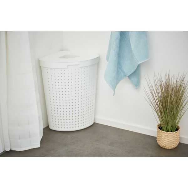Grand Panier à linge d'angle en plastique 62 litres