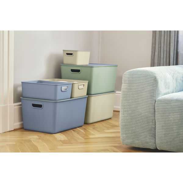 Bac de rangement en plastique recyclé élégant Taille M