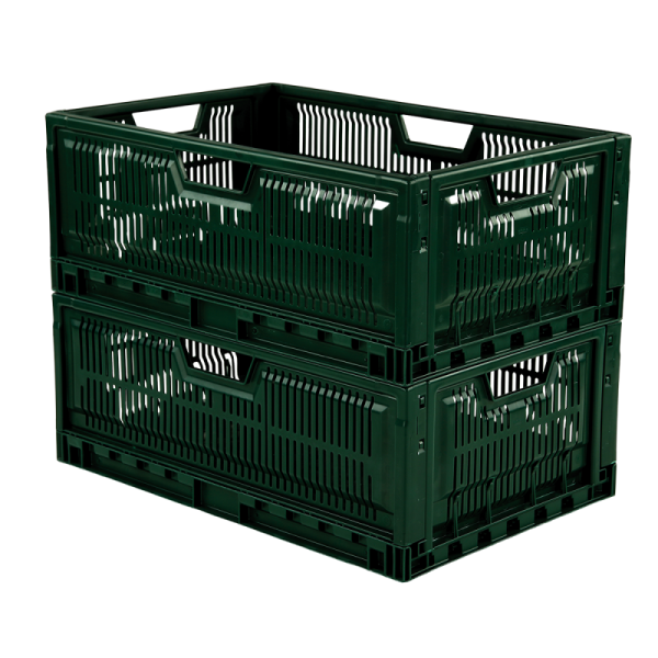 Caisse pliable empilable 600 x 400 x 235 mm 47 L - vert