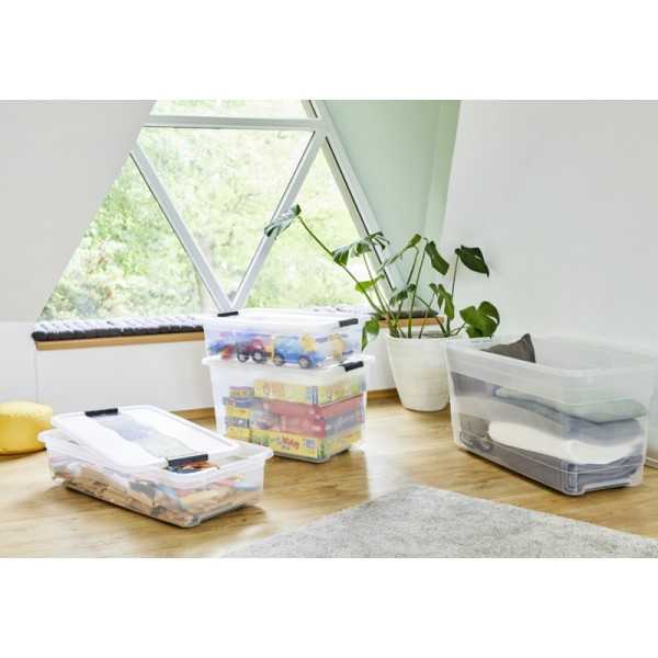 Boîte de rangement sous lit avec roulettes 28 litres