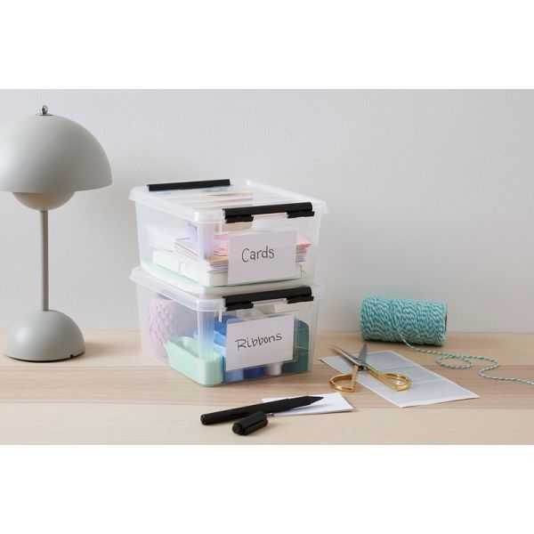 Boîte de rangement transparente avec couvercle 2 litres