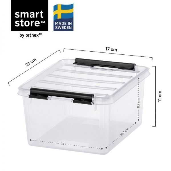 Boîte de rangement transparente avec couvercle 2 litres