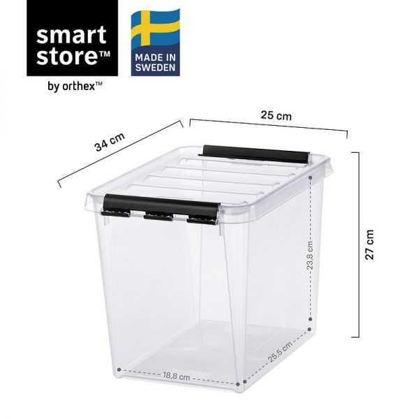 Boîte de rangement haute transparente 13 litres