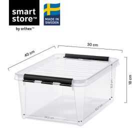 Boîte de rangement transparente 14 litres avec couvercle