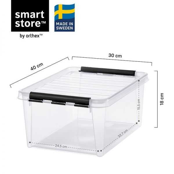 Boîte de rangement transparente 14 litres avec couvercle