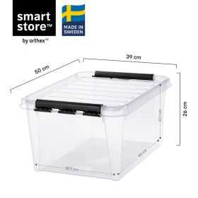 Boîte de rangement transparente avec couvercle 32 litres