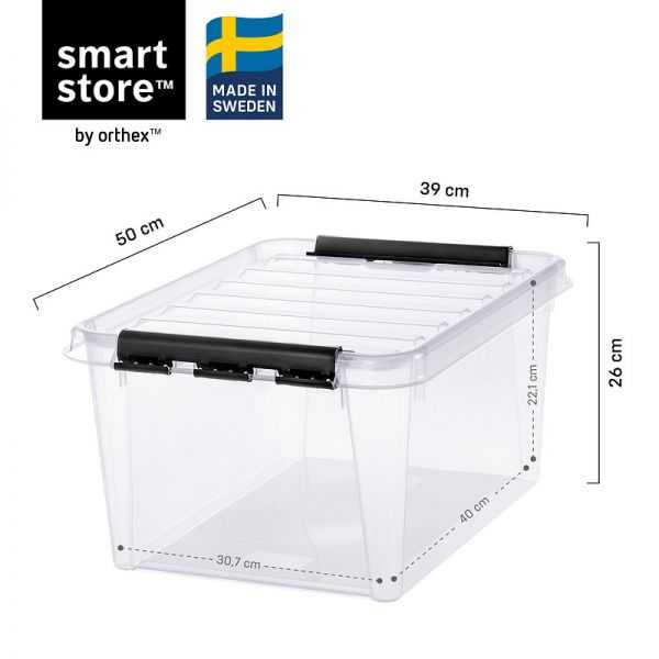 Boîte de rangement transparente avec couvercle 32 litres