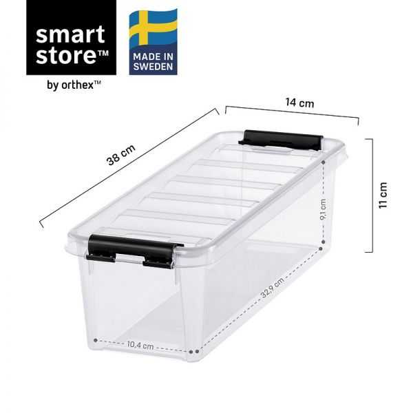 Boîte de rangement allongée avec casiers 3,5 litres