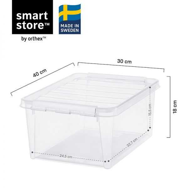 Boîte de rangement grise transparente 14 litres