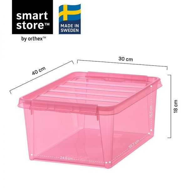 Boîte de rangement Rose transparente 14 litres