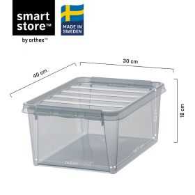 Boîte de rangement grise transparente 14 litres