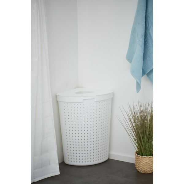 Grand Panier à linge d'angle en plastique 62 litres