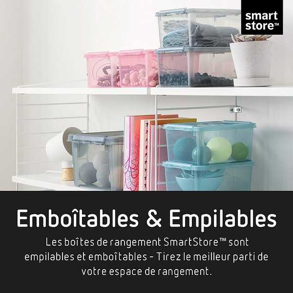 Boîte de rangement Rose transparente 14 litres