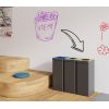 Poubelle de tri sélectif pour papier noir et bleu 50 litres