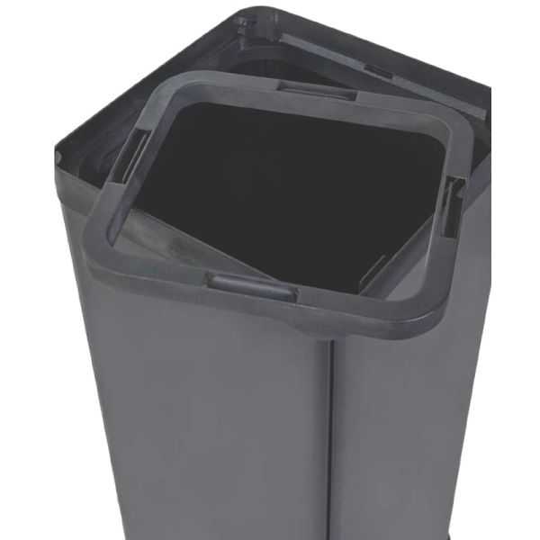 Poubelle de tri sélectif pour plastique noir et jaune 50 litres
