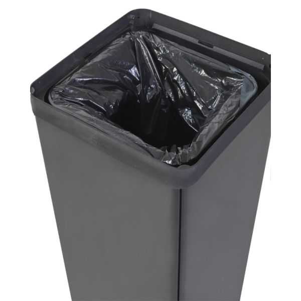 Poubelle de tri sélectif pour déchets résiduels noir et vert 50 litres