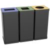 Poubelle de tri sélectif pour déchets résiduels noir et vert 50 litres