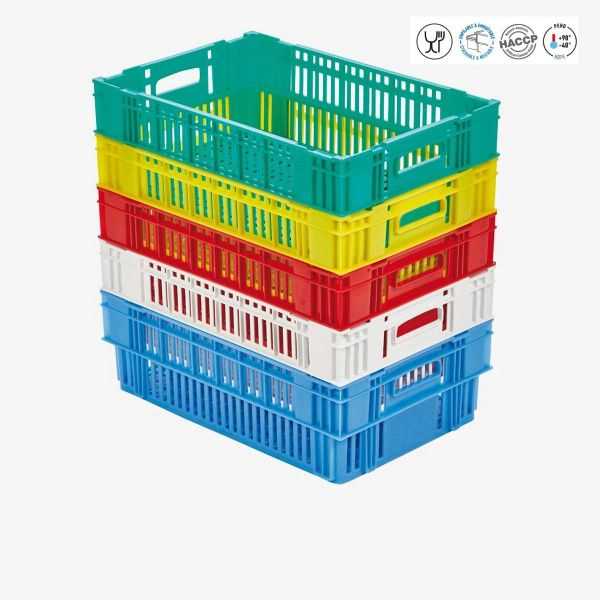 Caisse ajourée empilable 600x400 37 L - bleu
