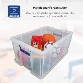 Grande Boîte de rangement empilable solide 70 litres