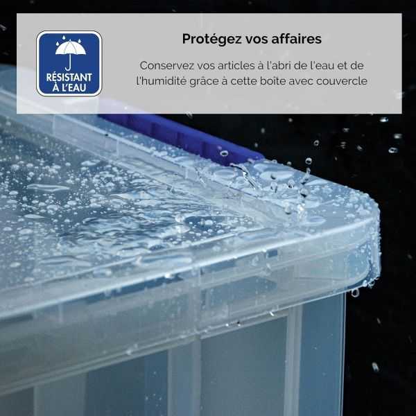 Grande Boîte de rangement empilable solide 70 litres