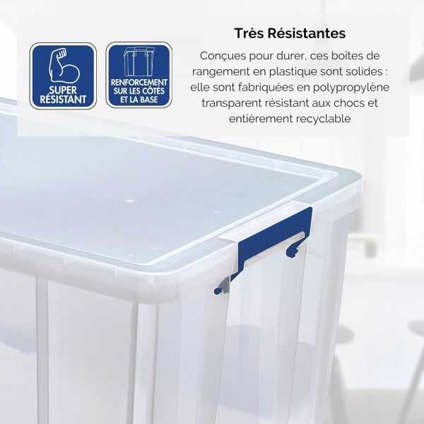 Caisse en plastique avec couvercle professionnelle 48 litres