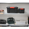 Caisse de rangement solide noire avec roulettes 70 litres