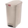 Poubelle à pédale beige professionnelle 90 litres pour cuisine et santé